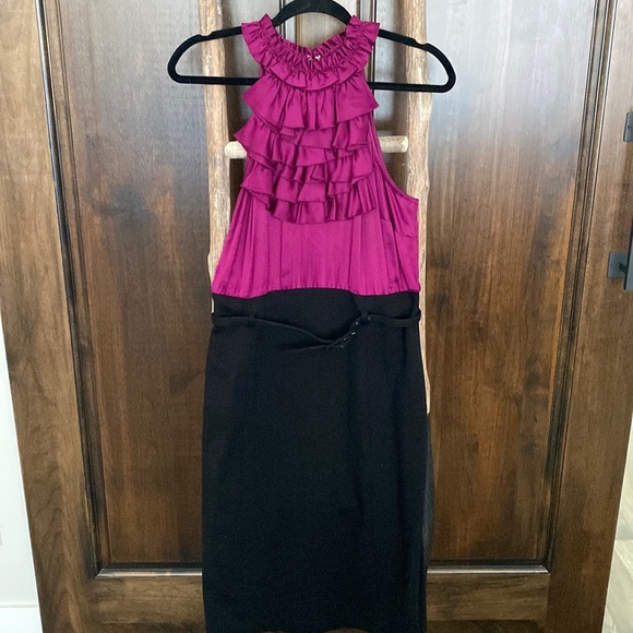 INC two tone Dress with Belt - Picture 1 of 8